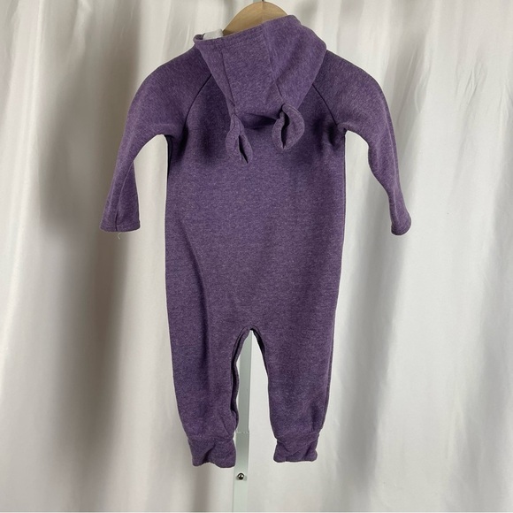 Young & Free 12-18 Months Hooded Romper Ears Warm Fleece Fall Winter Minimalist - Picture 2 of 7